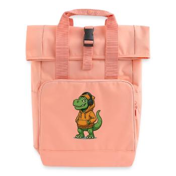 Dinosaure avec écouteurs et sweats à capuche - Sac à dos Roll Top à deux anses - rose liberty - Devant