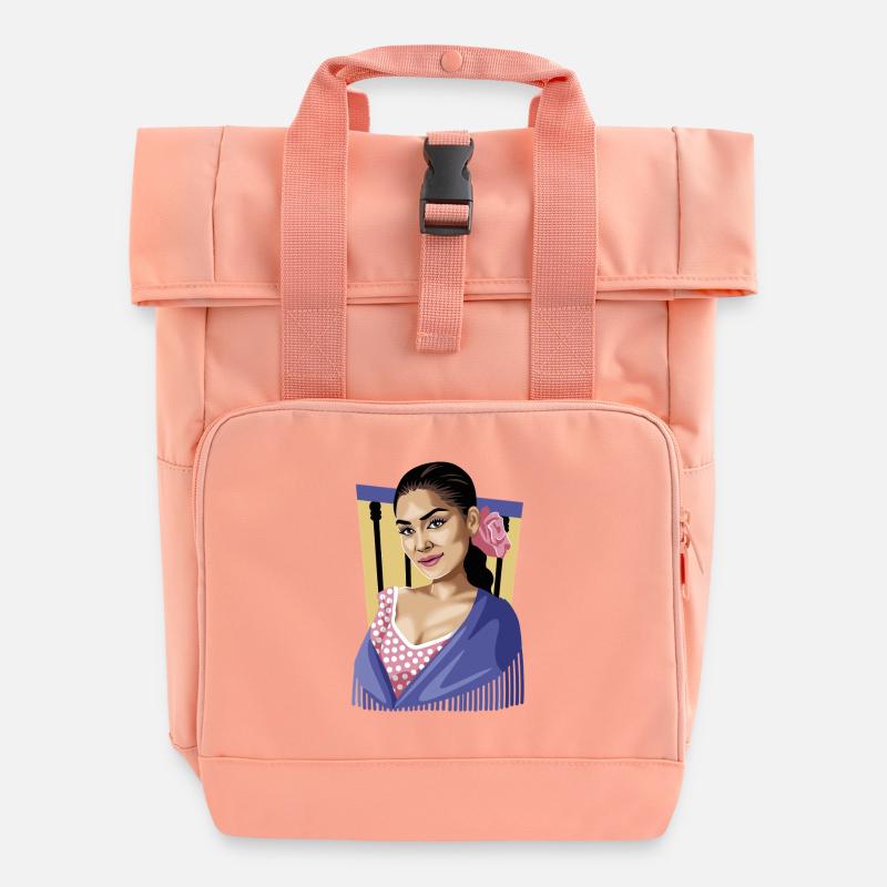 Andalusische Essenz - Rolltop Rucksack mit zwei Griffen - Chintzrosa