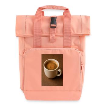 A cup of coffee - Roll Top Backpack with Two Handles - chintz rose - Front