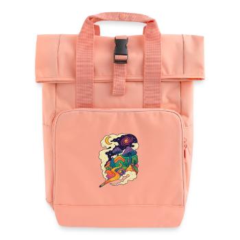 Psychedelische Pilzlandschaft Pfad - Rolltop Rucksack mit zwei Griffen - Chintzrosa - Vorne