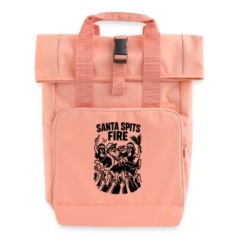 Santa Claus Weihnachtsmann Rap Lustig Spits Fire - Rolltop Rucksack mit zwei Griffen - Chintzrosa - Vorne