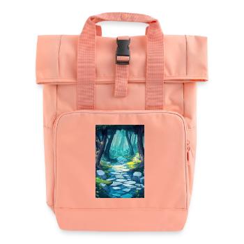 Illustration of a Forest Landscape - Sac à dos Roll Top à deux anses - rose liberty - Devant