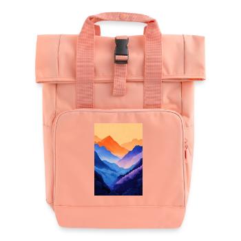Illustration of a Mountain Landscape - Sac à dos Roll Top à deux anses - rose liberty - Devant
