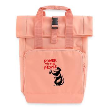 Power to the People Graffiti - Rolltop Rucksack mit zwei Griffen - Chintzrosa - Vorne
