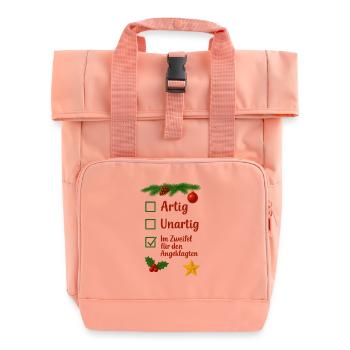 Weihnachten Artig Unartig Im Zweifel - Rolltop Rucksack mit zwei Griffen - Chintzrosa - Vorne