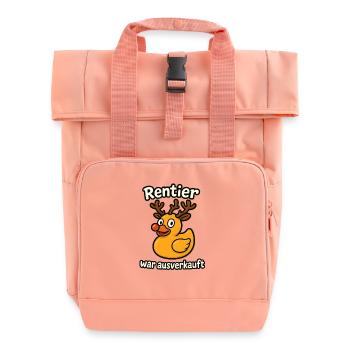 Reindeer was sold out - merry Christmas - Roll Top Backpack with Two Handles - chintz rose - Front