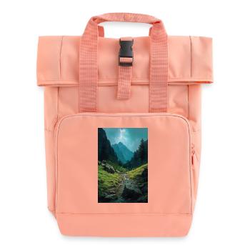 Illustration of a natural landscape - Sac à dos Roll Top à deux anses - rose liberty - Devant
