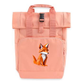 Polygon-Fuchs Illustration - Rolltop Rucksack mit zwei Griffen - Chintzrosa - Vorne