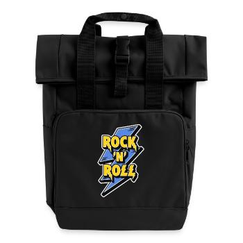 Rock 'N' Roll Lightning Bolt - Roll Top Backpack with Two Handles - black - Front