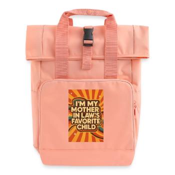 Mother-In-Law's Favorite Child - Roll Top Backpack with Two Handles - chintz rose - Front