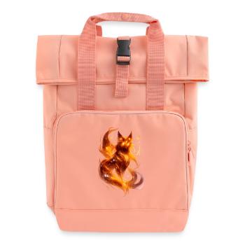 Feuerfuchs im Sternenfluss - Rolltop Rucksack mit zwei Griffen - Chintzrosa - Vorne