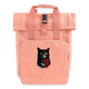 Écoute ton chat d’art - Sac à dos Roll Top à deux anses - rose liberty - Devant