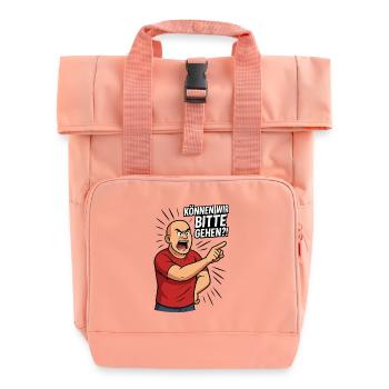 Can We Please Go Cartoon - Roll Top Backpack with Two Handles - chintz rose - Front