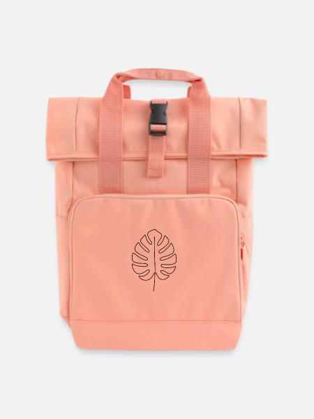 Monstera Merch Plantlover - Rolltop Rucksack mit zwei Griffen - Chintzrosa