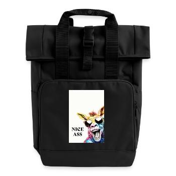 Beau Cul – Affiche drôle d’âne avec humour - Sac à dos Roll Top à deux anses - noir - Devant
