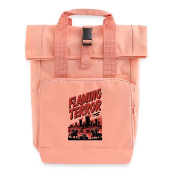 Flammender Terror: Stadtbrand - Rolltop Rucksack mit zwei Griffen - Chintzrosa - Vorne