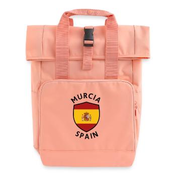 Murcia-Schild unter spanischer Flagge - Rolltop Rucksack mit zwei Griffen - Chintzrosa - Vorne