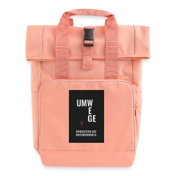 Detours make you familiar with the area - Roll Top Backpack with Two Handles - chintz rose - Front
