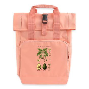 Botanical Board Avocado Tree Nature Study - Roll Top Backpack with Two Handles - chintz rose - Front