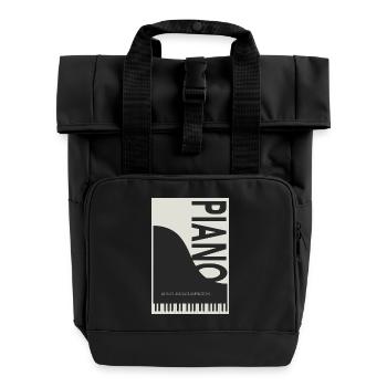 Piano – 88 Keys Endless Expression - Roll Top Backpack with Two Handles - black - Front