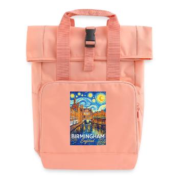 Birmingham, England - Roll Top Backpack with Two Handles - chintz rose - Front