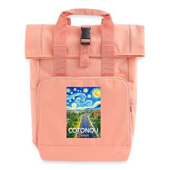 Cotonou Straße Sternenhimmel - Rolltop Rucksack mit zwei Griffen - Chintzrosa - Vorne
