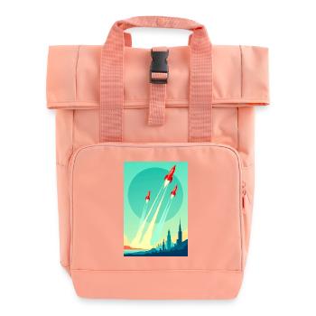 A Fleet Rises into the Open Sky - Roll Top Backpack with Two Handles - chintz rose - Front