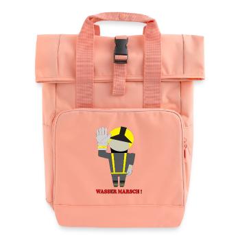 Water March Firefighter Hero - Roll Top Backpack with Two Handles - chintz rose - Front