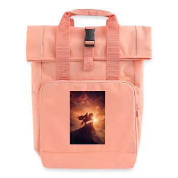 Dawn Rider on the Ridge - Roll Top Backpack with Two Handles - chintz rose - Front