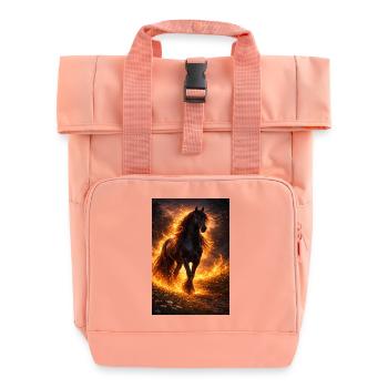 Cheval de Feu dans la Tempête de Flammes - Sac à dos Roll Top à deux anses - rose liberty - Devant