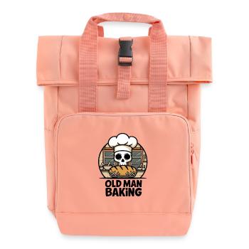 Old Man Baking Skull mit Bäckermütze mit Brot - Rolltop Rucksack mit zwei Griffen - Chintzrosa - Vorne