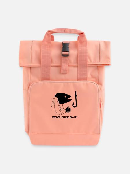 wow, free bait - Rolltop Rucksack mit zwei Griffen - Chintzrosa
