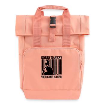 banksy is game over - Roll Top Backpack with Two Handles - chintz rose - Front