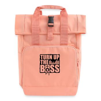 turn_up_the_bass__f1_ - Roll Top Backpack with Two Handles - chintz rose - Front