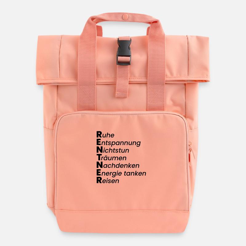 Rentner - Rolltop Rucksack mit zwei Griffen - Chintzrosa