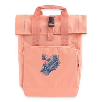 Born to Garden Forced to Work - Roll Top Backpack with Two Handles - chintz rose - Front