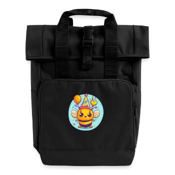 Abeille Anniversaire Bébé - Sac à dos Roll Top à deux anses - noir - Devant