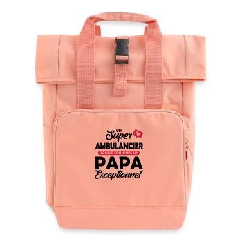 ambulancier et papa / futur papa exceptionnel - Sac à dos Roll Top à deux anses - rose liberty - Devant