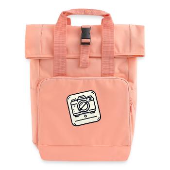 Keine Kamera erlaubt Icon-Design - Rolltop Rucksack mit zwei Griffen - Chintzrosa - Vorne