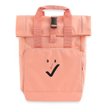 Feines Lächeln - Feines Gesicht 01. - Rolltop Rucksack mit zwei Griffen - Chintzrosa - Vorne