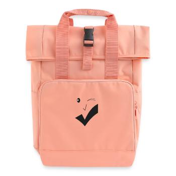 Feines Lächeln - Feines Gesicht F02. - Rolltop Rucksack mit zwei Griffen - Chintzrosa - Vorne