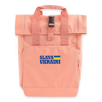Slava ukraini - Rolltop Rucksack mit zwei Griffen - Chintzrosa - Vorne