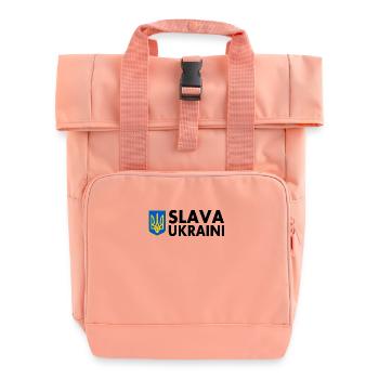 Slava ukraini - Rolltop Rucksack mit zwei Griffen - Chintzrosa - Vorne