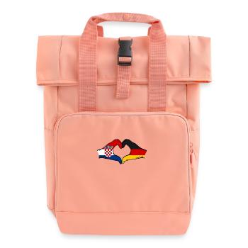 Croatie Allemagne Forme de coeur avec les mains - Sac à dos Roll Top à deux anses - rose liberty - Devant