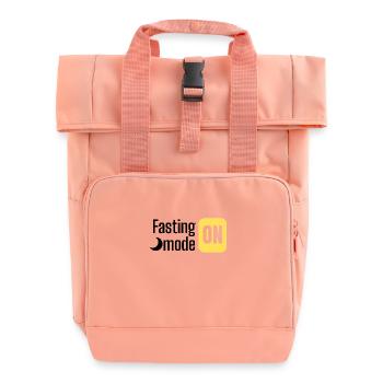 Fastenmodus AUF Textgestaltung - Rolltop Rucksack mit zwei Griffen - Chintzrosa - Vorne