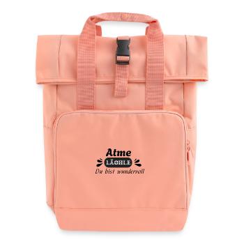 Atme läche Du bist wunderwoll - Frauen Design - Roll Top Backpack with Two Handles - chintz rose - Front