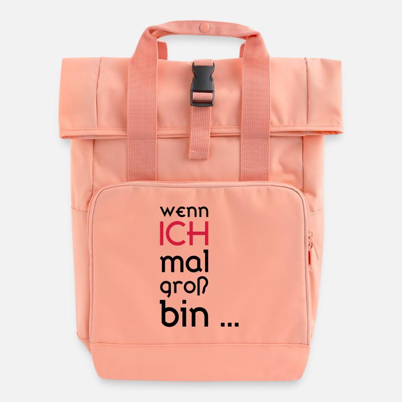 ... When I grow up ... - Roll Top Backpack with Two Handles - chintz rose