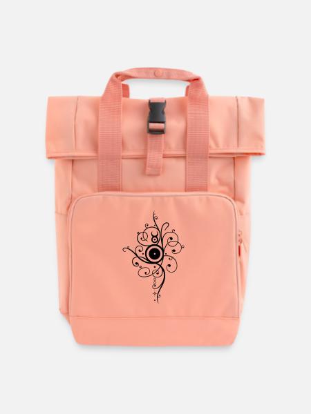 Sonne Tattoo - Rolltop Rucksack mit zwei Griffen - Chintzrosa