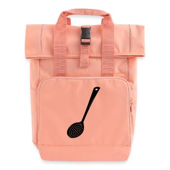Transparent slotted shade image - Roll Top Backpack with Two Handles - chintz rose - Front