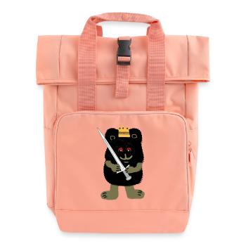 Ours Conte de fées Personnage Roi Majesté Épée Enfant Couronne - Sac à dos Roll Top à deux anses - rose liberty - Devant